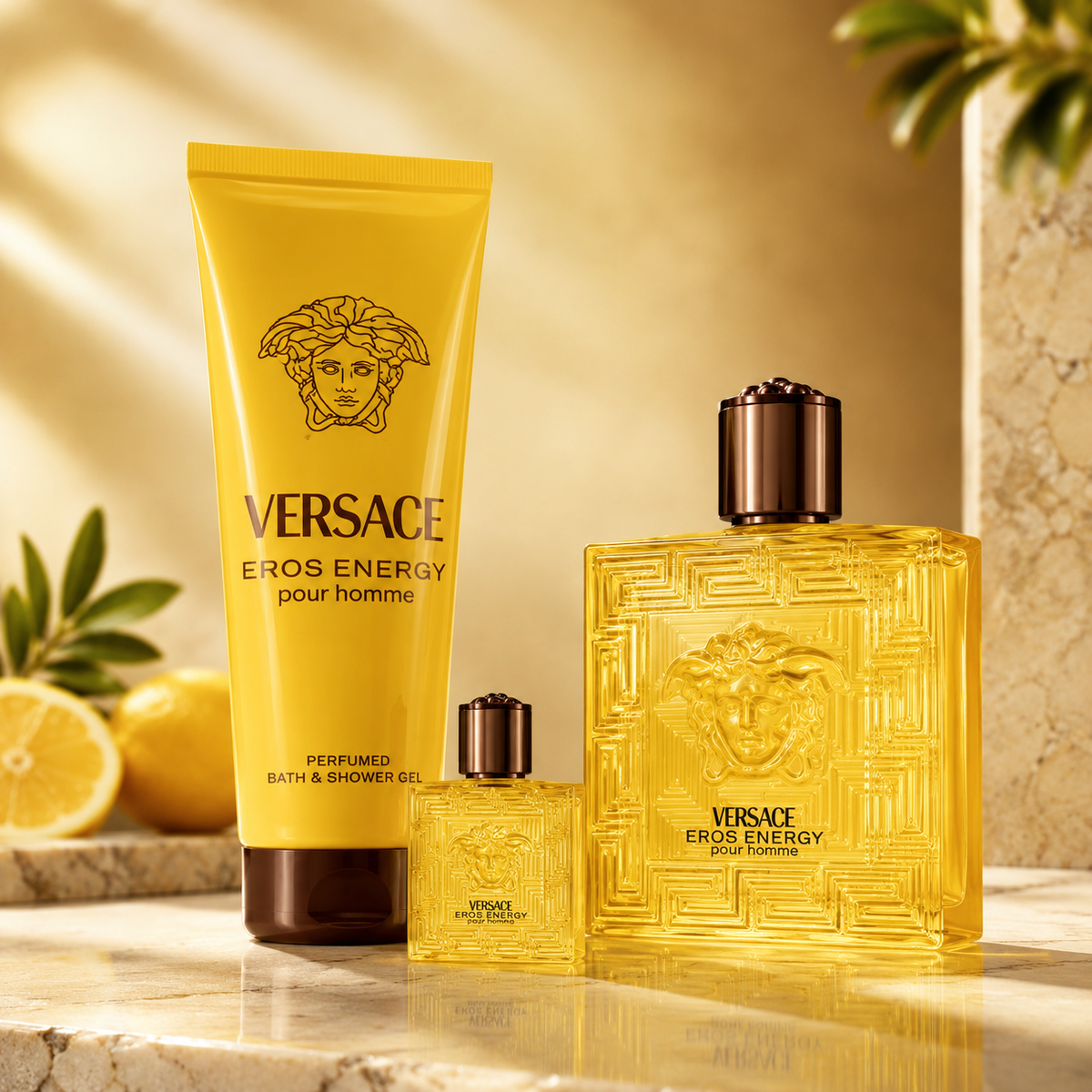 Versace Eros Energy 3-Piece Gift Set for Men (1.7oz Travel Size)