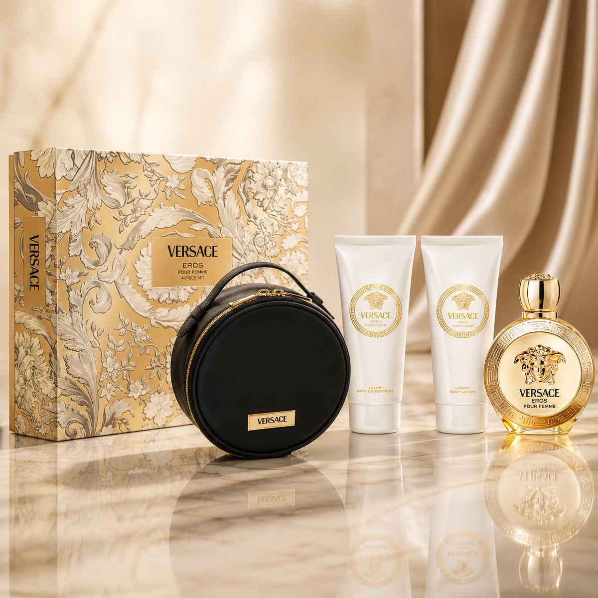 Versace Eros Pour Femme 4-Piece Gift Set for Women