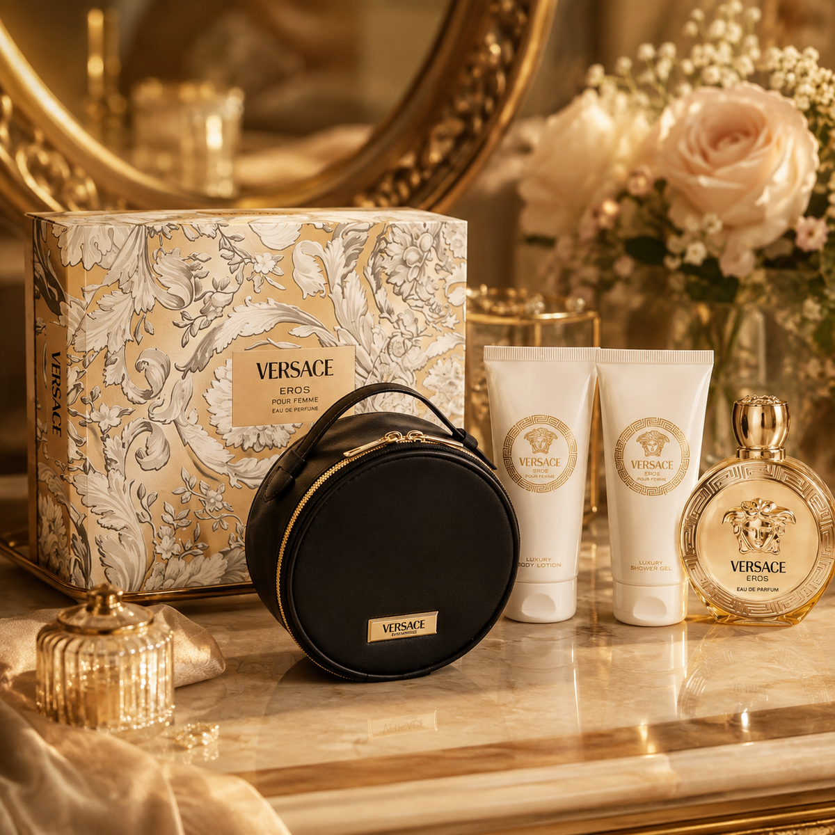 Versace Eros Pour Femme 4-Piece Gift Set for Women
