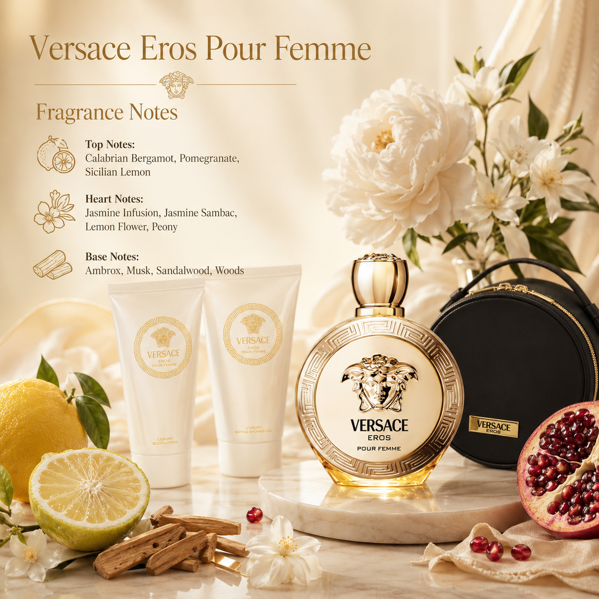 Versace Eros Pour Femme 4-Piece Gift Set for Women