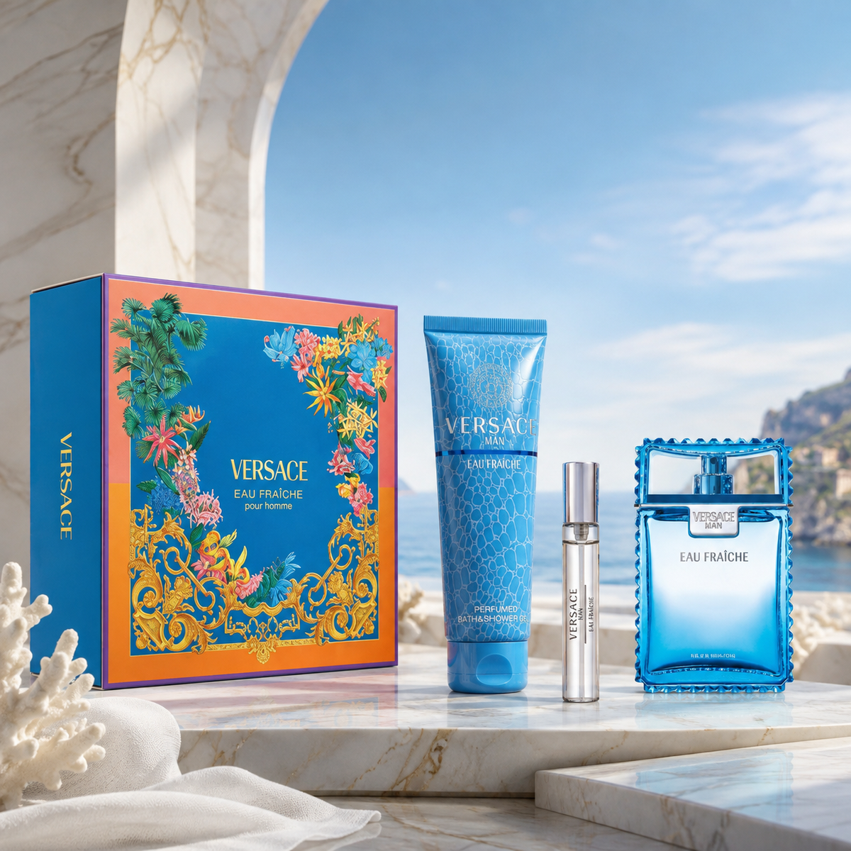 Versace Man Eau Fraiche Extreme 3-Piece Gift Set for Men