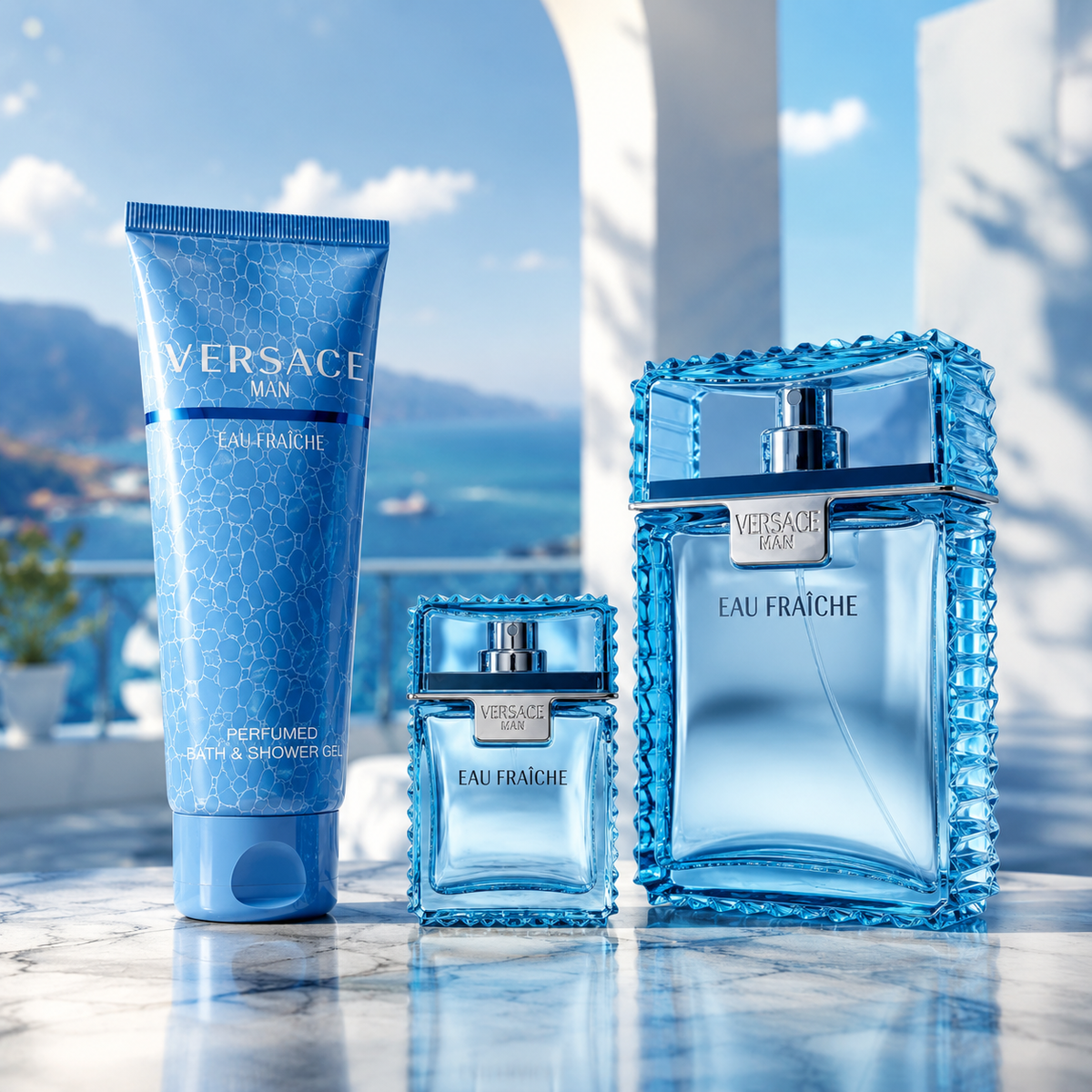 Versace Man Eau Fraiche 3-Piece Gift Set for Men (with Shower Gel)