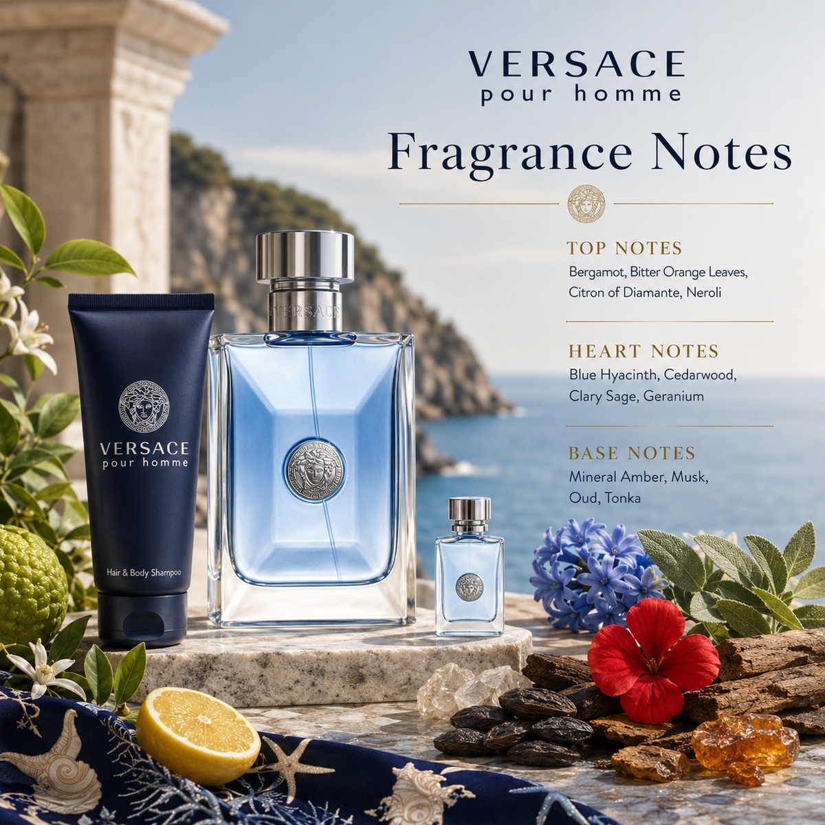 Versace Pour Homme 3-Piece Gift Set for Men