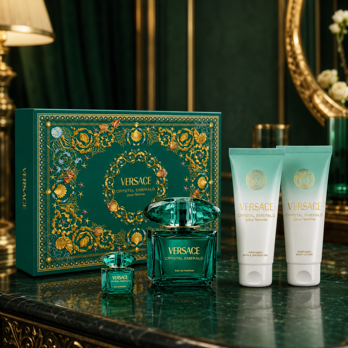 Versace Crystal Emerald 4-Piece Gift Set for Women