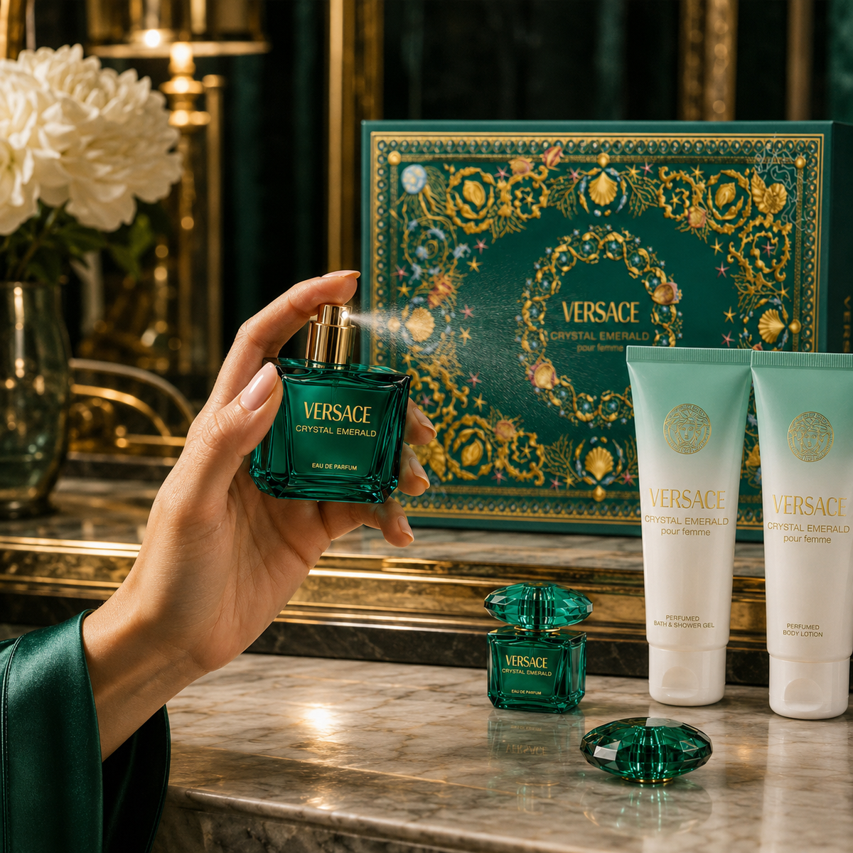 Versace Crystal Emerald 4-Piece Gift Set for Women