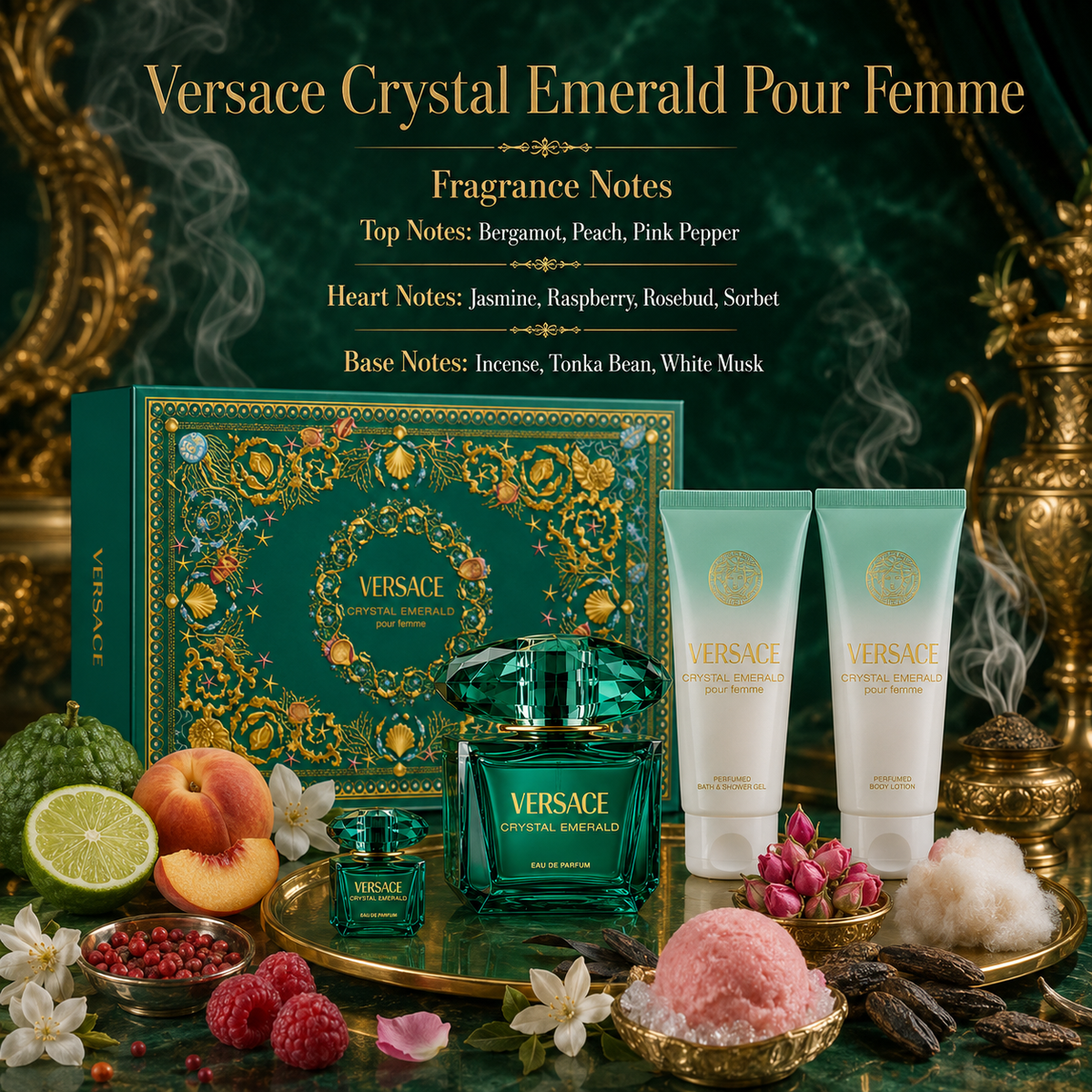 Versace Crystal Emerald 4-Piece Gift Set for Women
