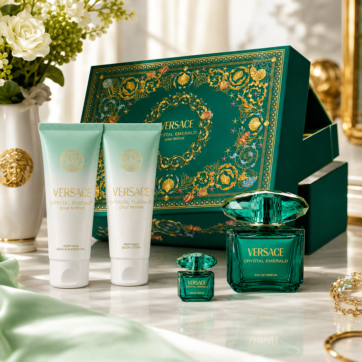 Versace Crystal Emerald 4-Piece Gift Set for Women