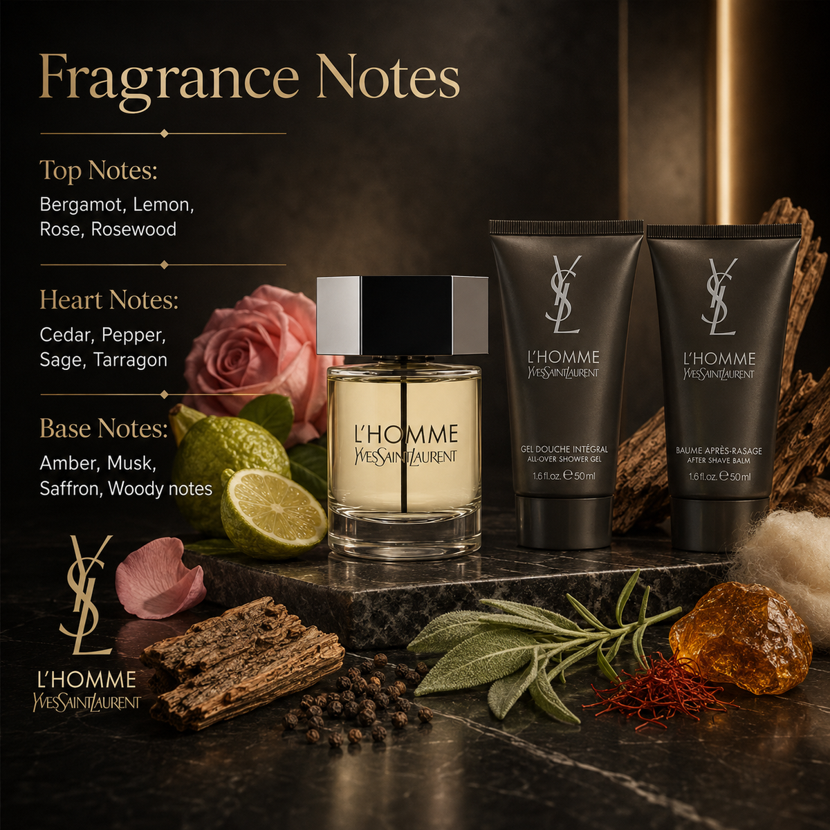 Yves Saint Laurent L'Homme 3-Piece Gift Set for Men