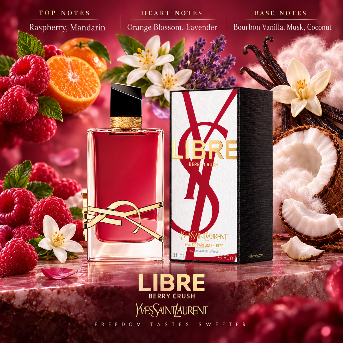Yves Saint Laurent Libre Berry Crush Eau de Parfum for Women 3.0 Ounce