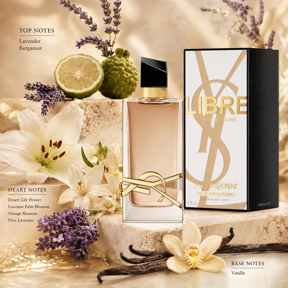 Yves Saint Laurent Libre Flowers And Flames Eau de Parfum Spray for Women 3.0 Ounce