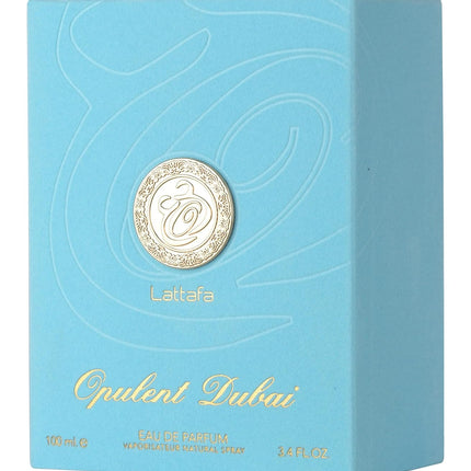 Lattaafa Opulent Dubai perfume box on a white background