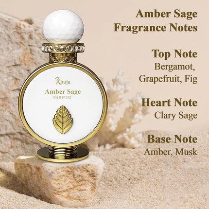Ahuja Amber Sage Eau de Parfum for Unisex 3.4 Ounce