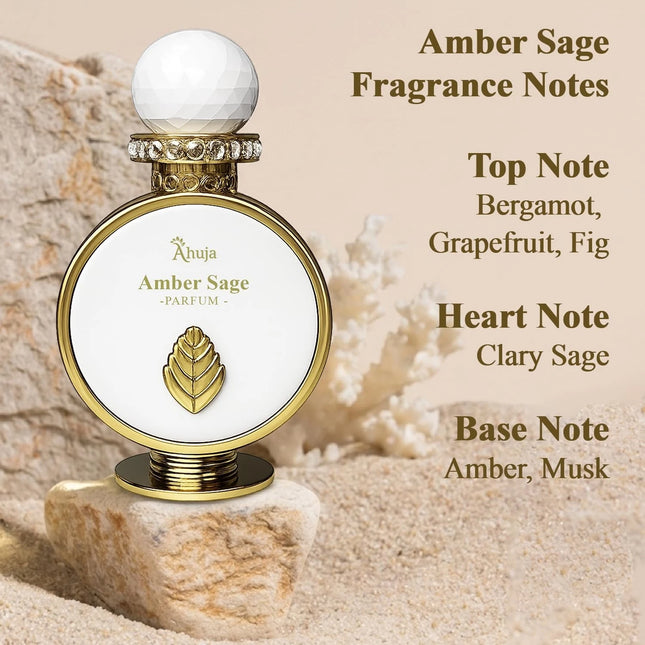 Ahuja Amber Sage Eau de Parfum for Unisex 3.4 Ounce