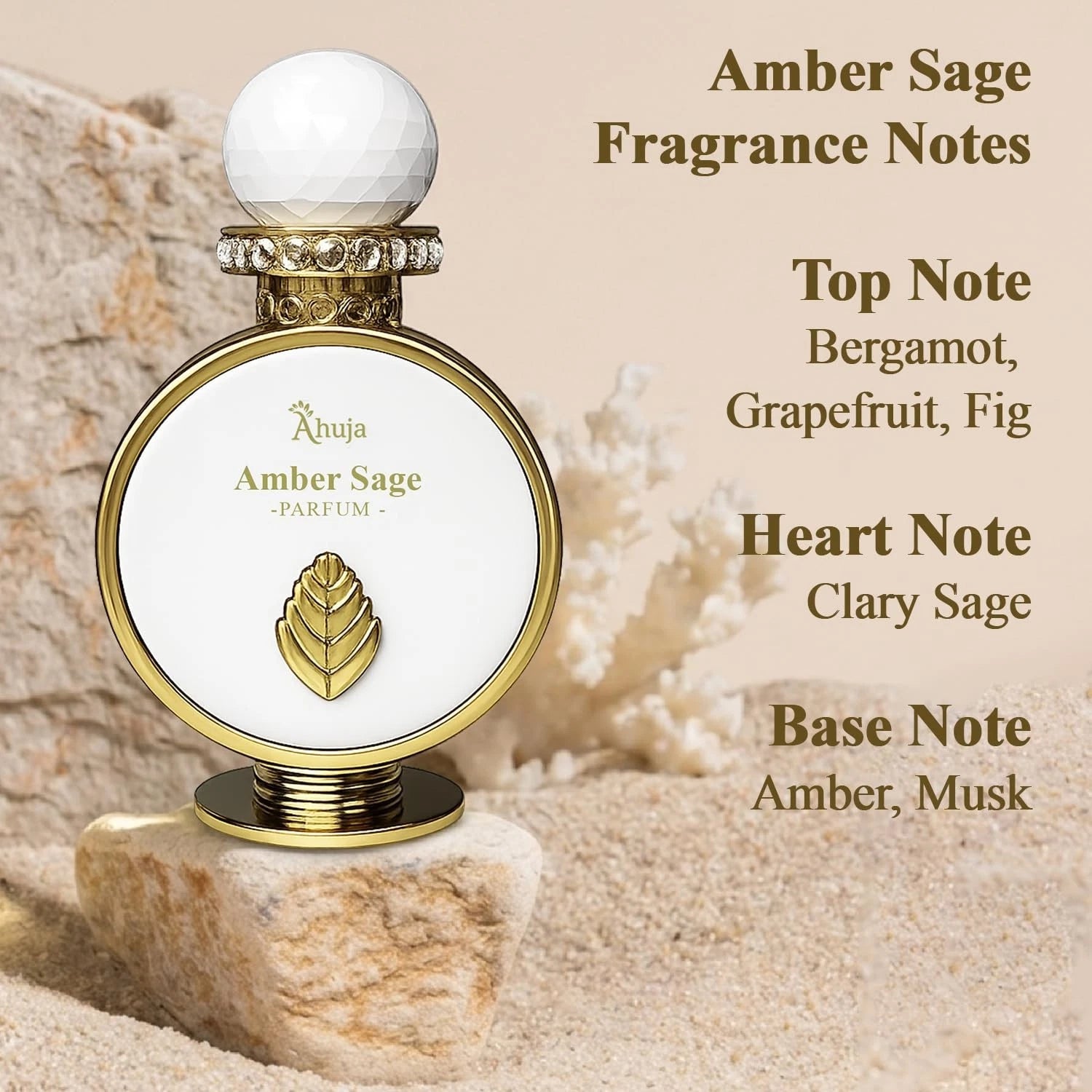 Ahuja Amber Sage Eau de Parfum for Unisex 3.4 Ounce